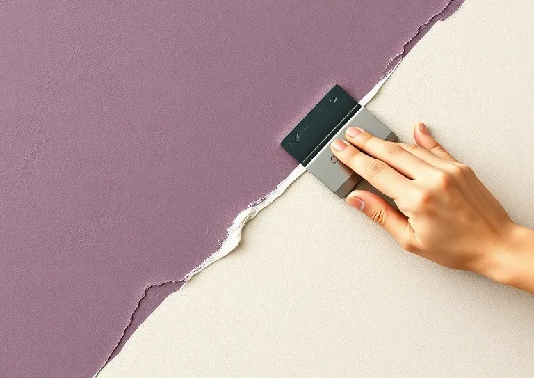 Application d'un enduit décoratif à la lisseuse sur un mur